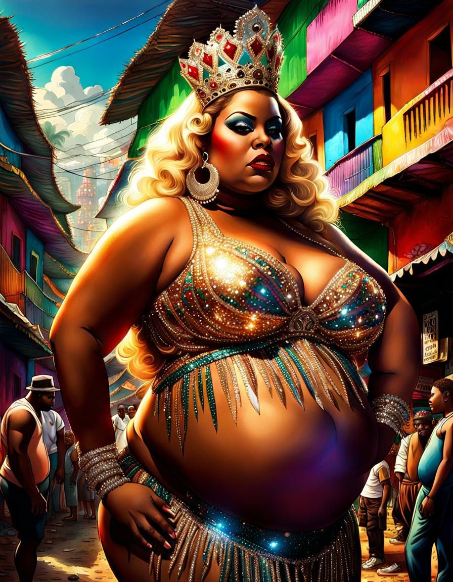 Queen of Carnival in Rio Kissing a Gangster