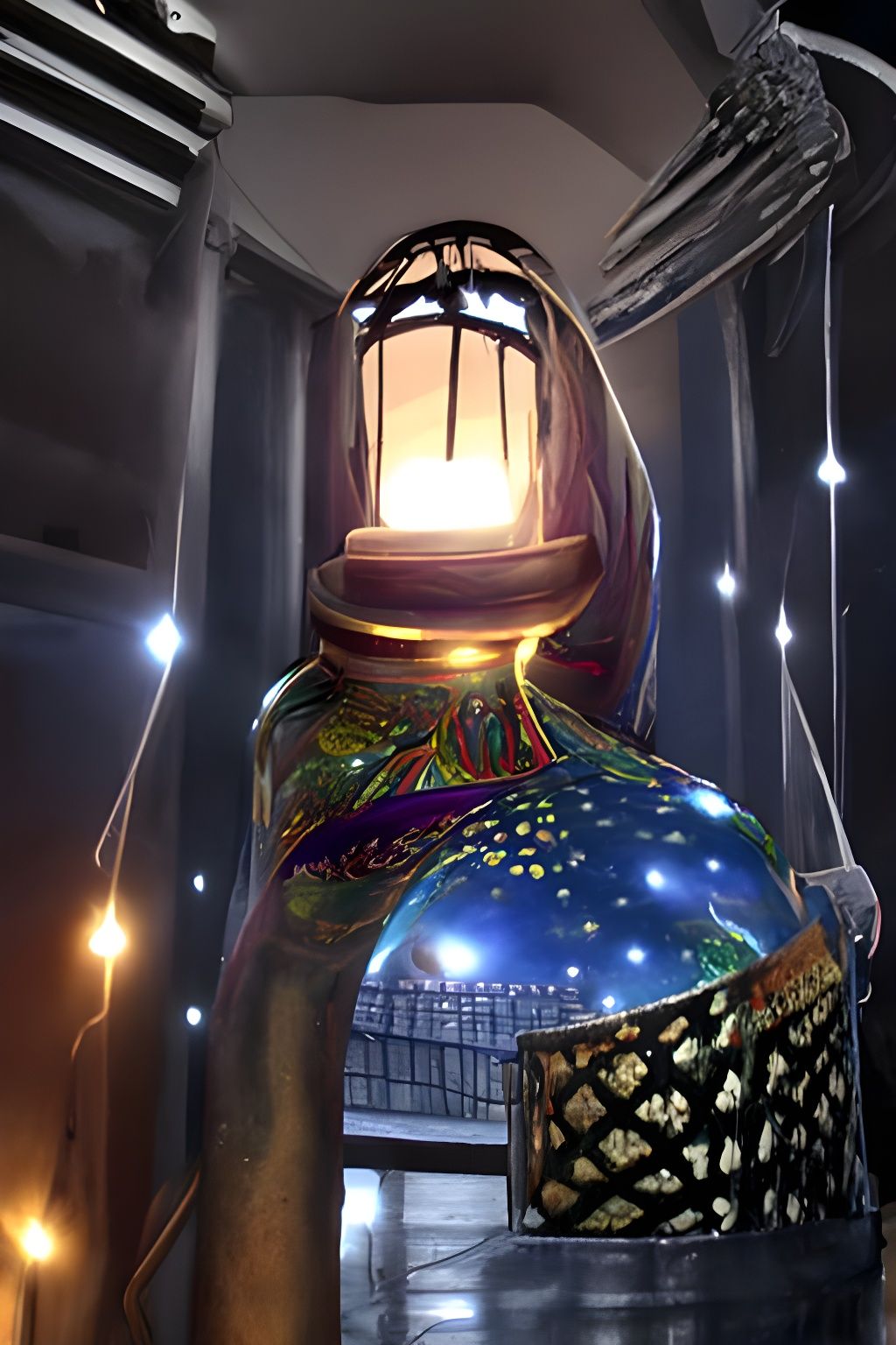 Genie's Cosmic Prison in Amber Sunset Light