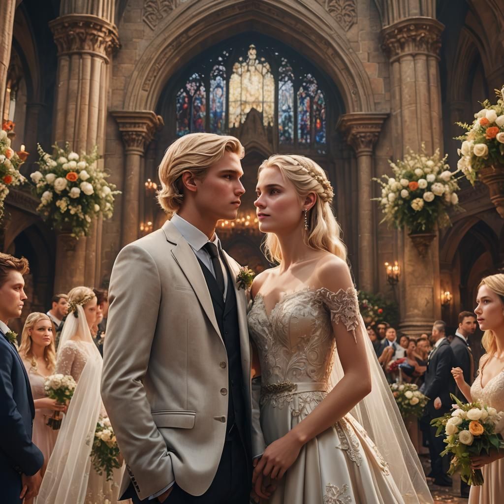 Teenagers Meet at Wedding: Fantasy Art