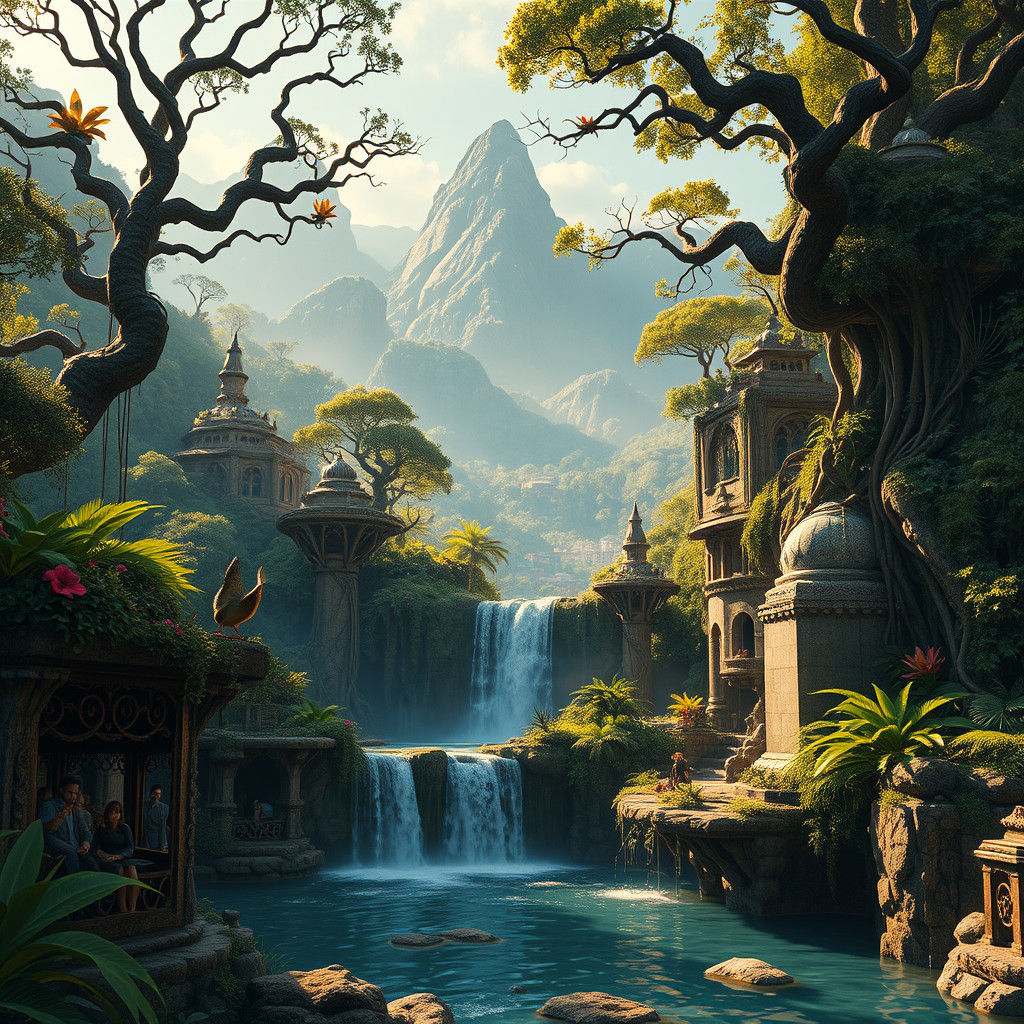 Lush Metropolis in Venezuela as Fantasy Art