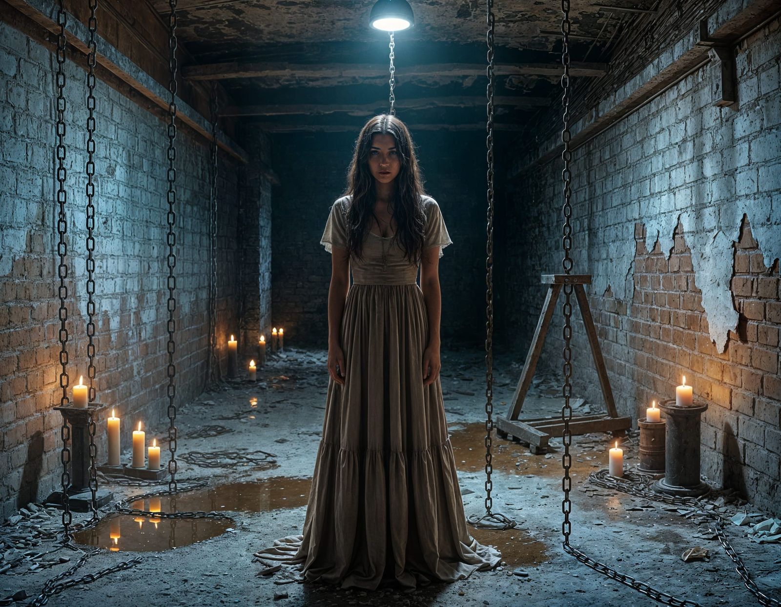 Eerie Medieval Torture Chamber in Hyperrealistic Style