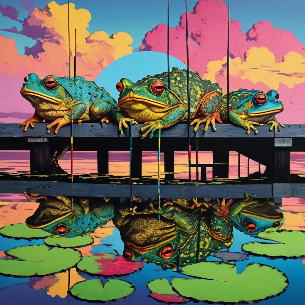 Cane Toads Fishing: A Pop Art Adventure