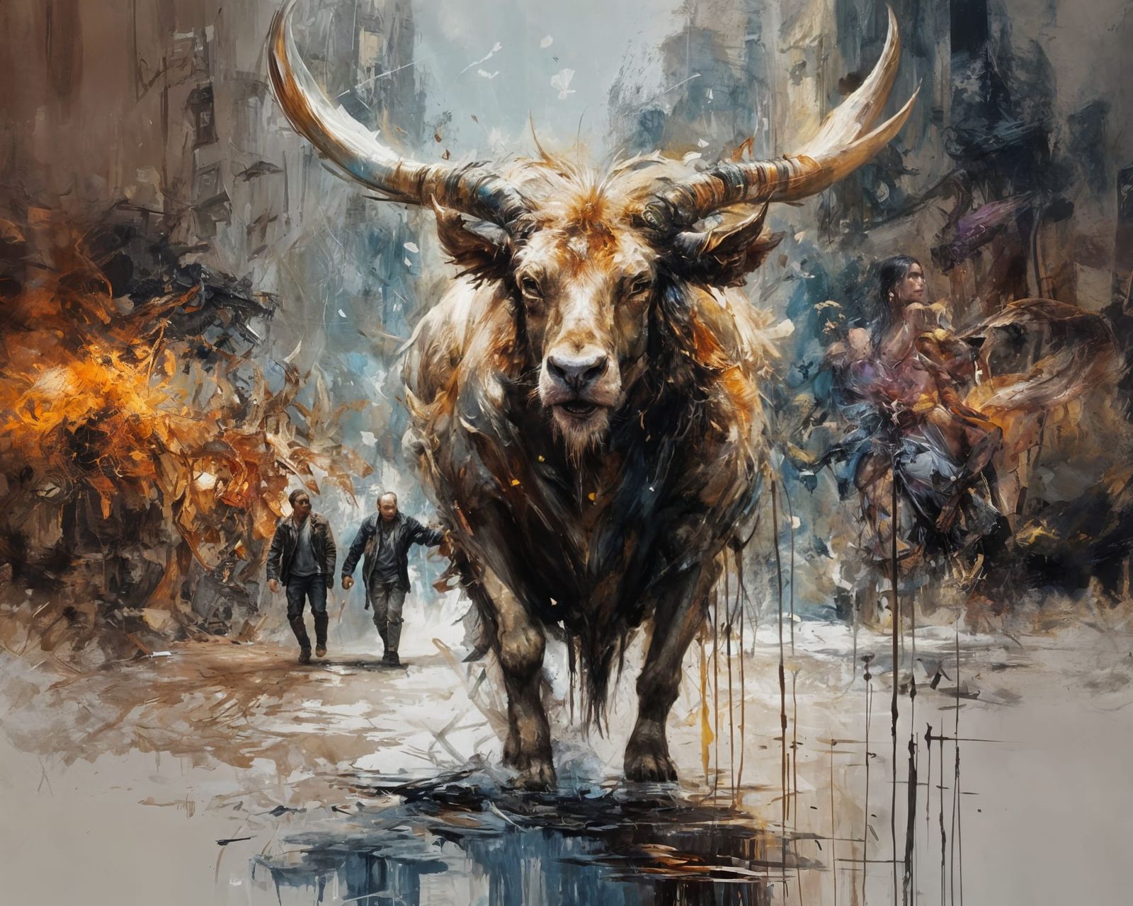 "A horned sky beast with a beasts face gently cradles a human child in its arms" A creature that defies first impression...