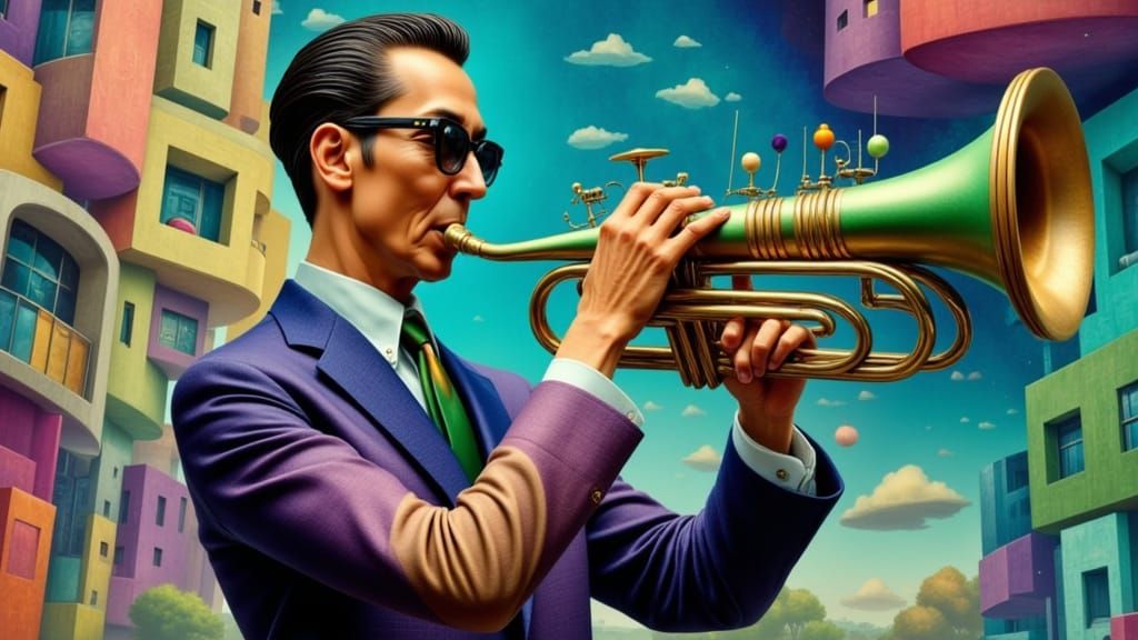 Surreal Jazz Musician in a Magic Surrealist Style