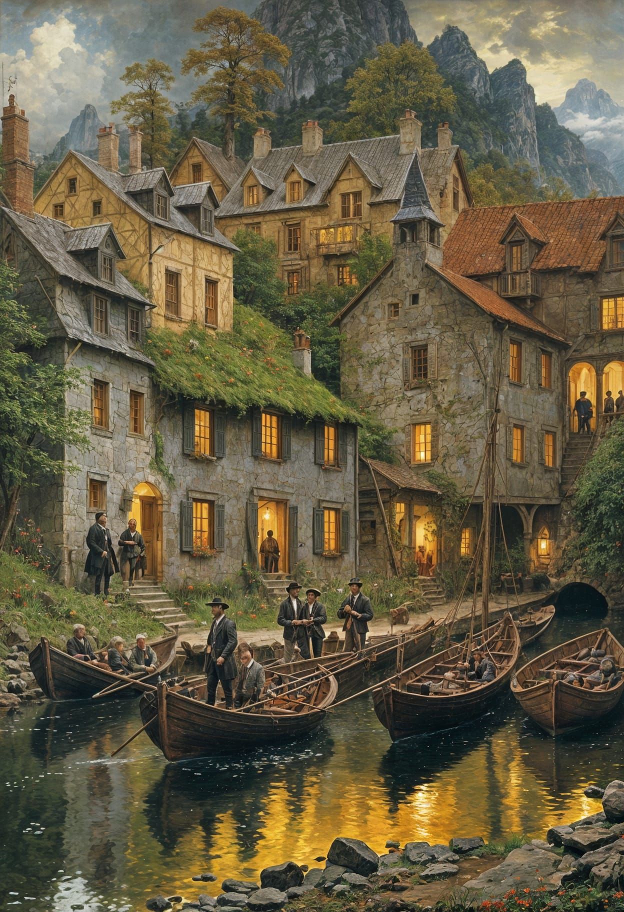 Masterpiece Landscape Paintings in the Style of the Old Mast...