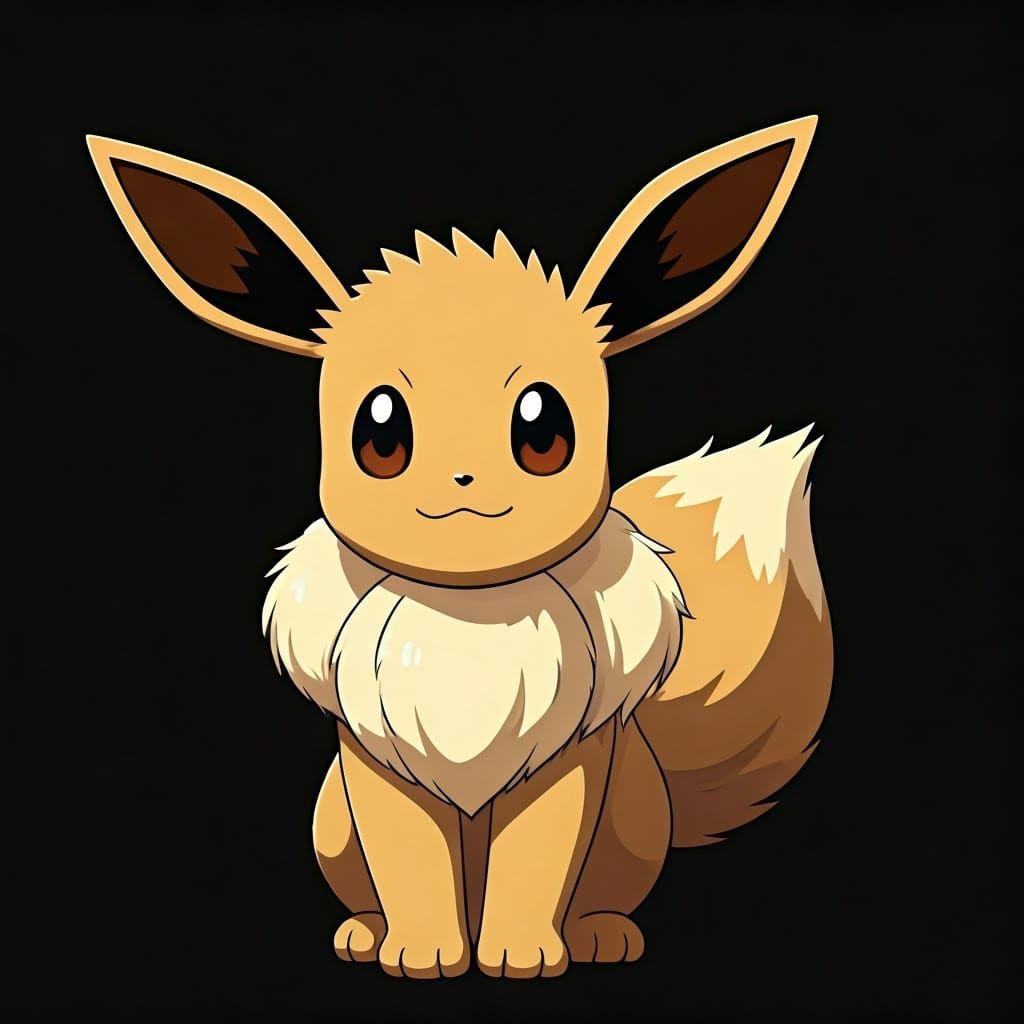 Eevee in Cel-Shaded Anime Style