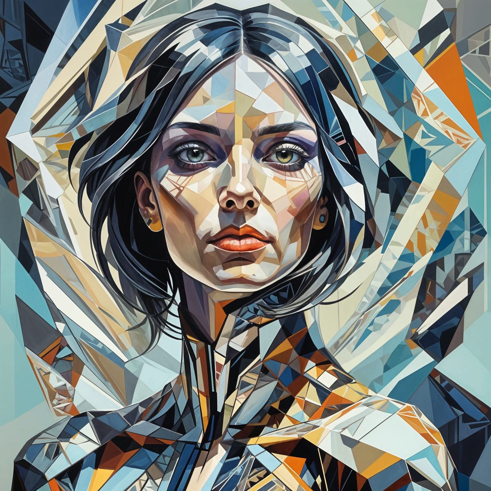 Cubist Abstract Beauty: AI Interpretation