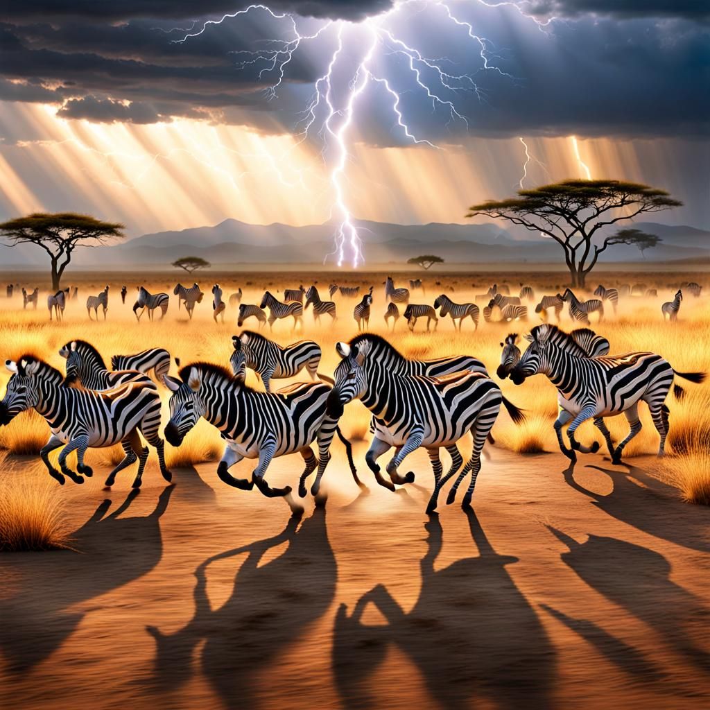 Savanna Dance: Rhythmic Light in an African Dreamscape