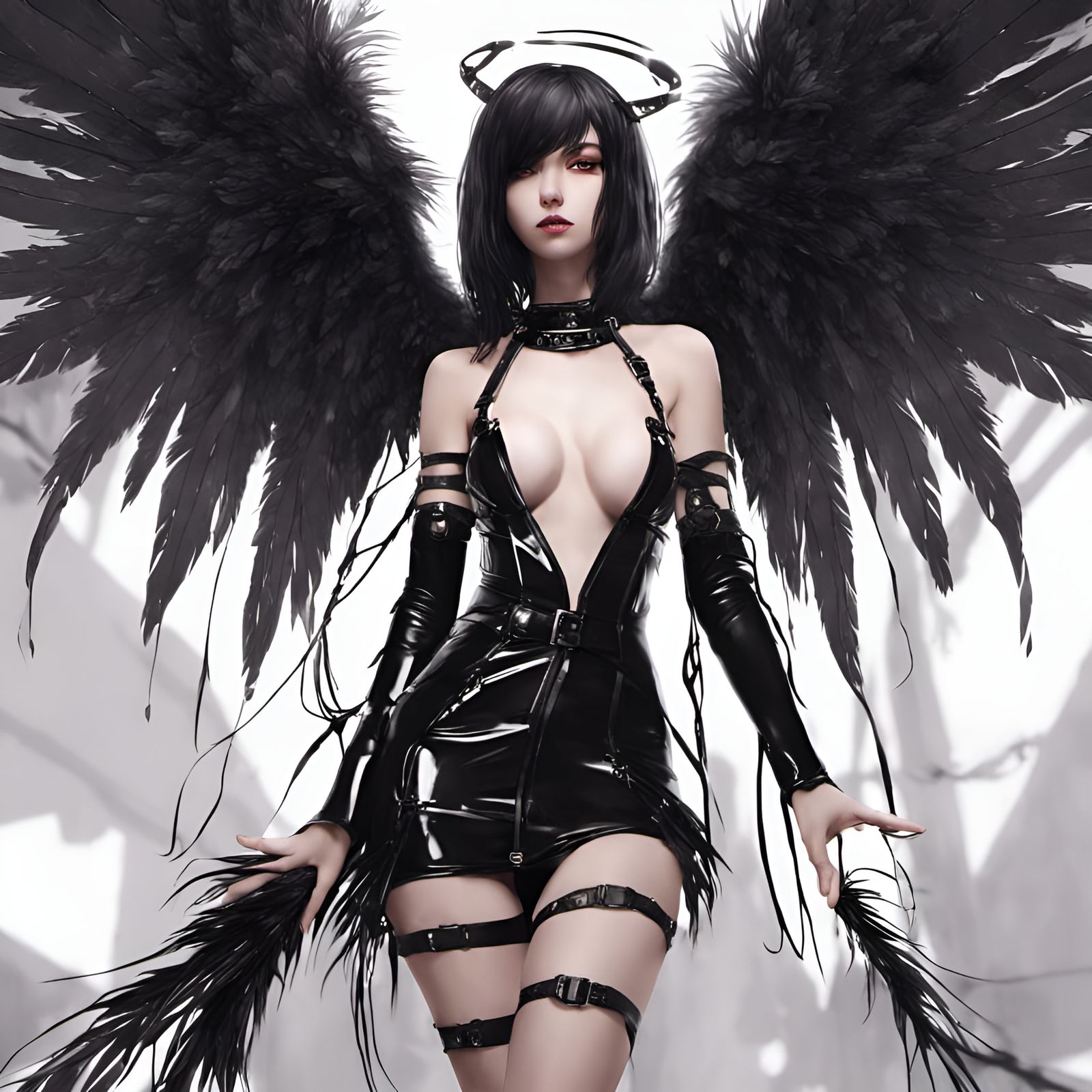 Fallen Angel in Latex Harness, Manhwa Style