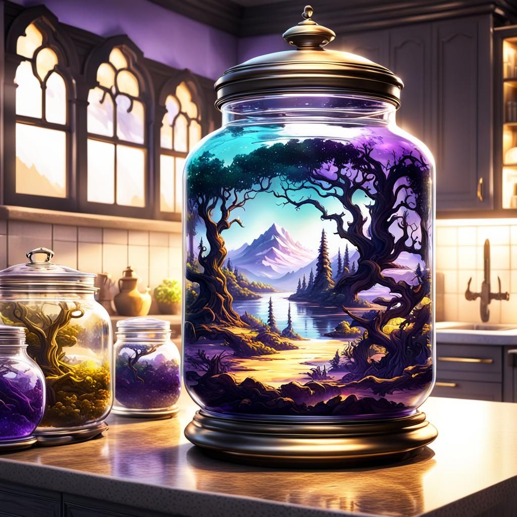 Fantasy Landscape in a Jar: Dark Concept Art