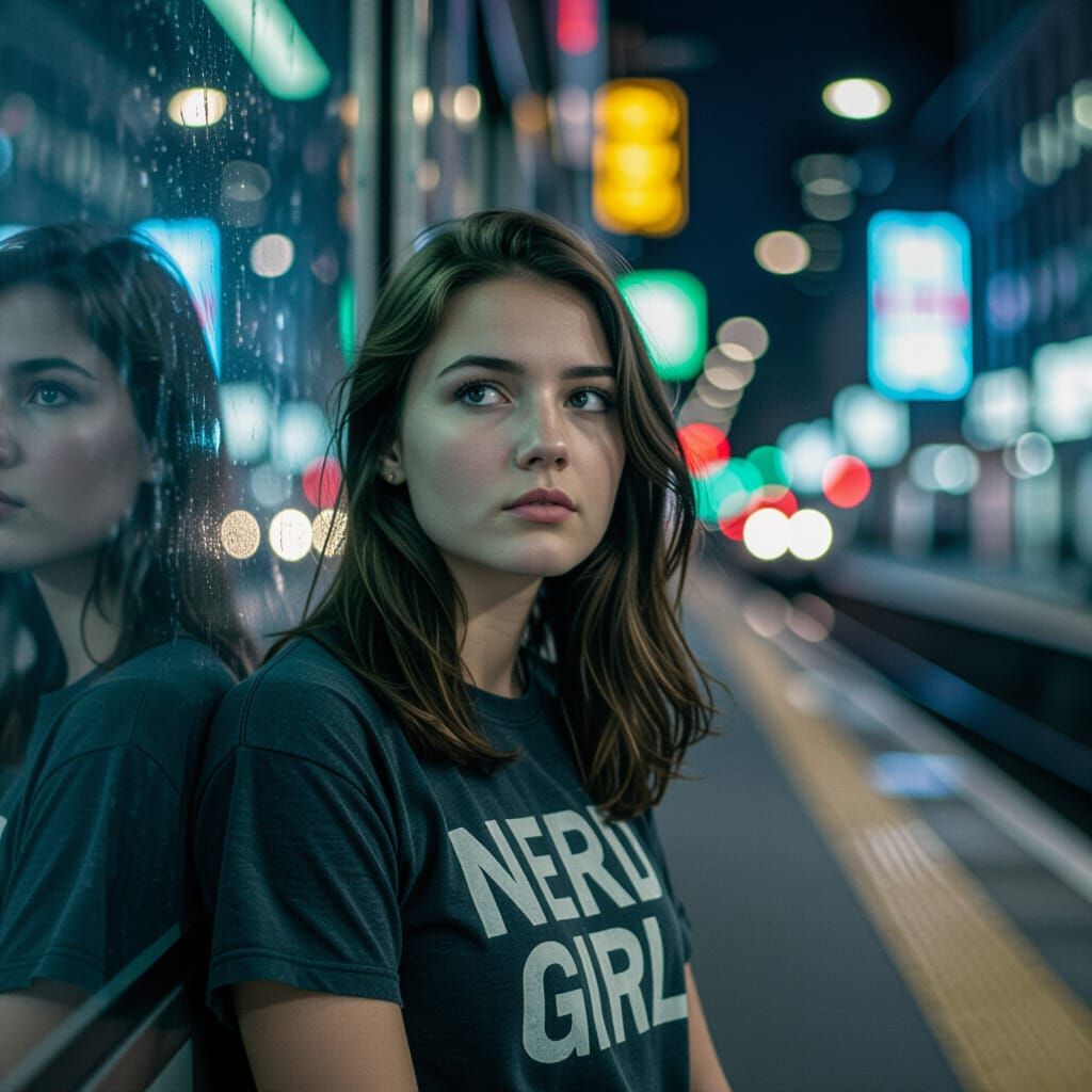 Moody Subway Portrait in Lomography Style