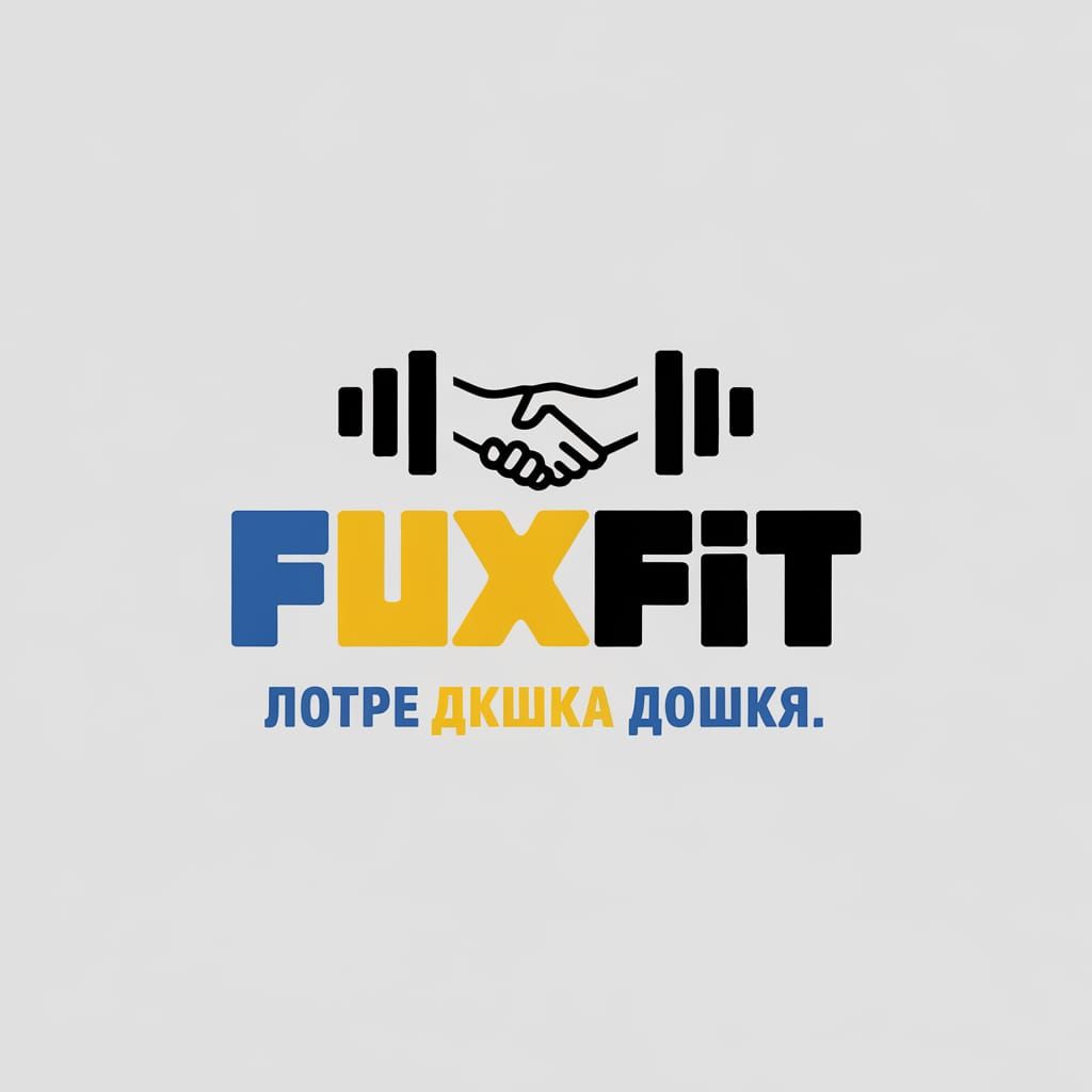 Bold Modern Gym Logo with Handshake Design