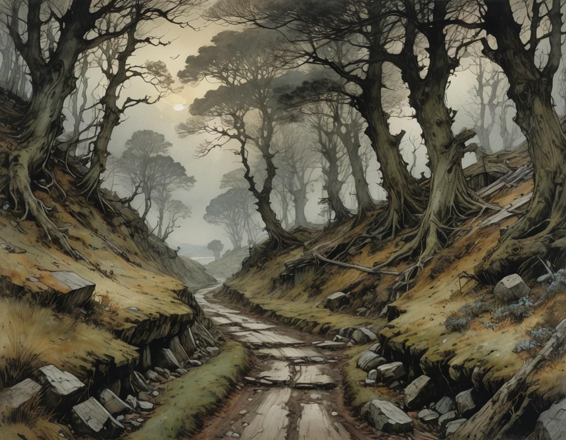 Entangled Road Inspired by Rackham and Friedrich
