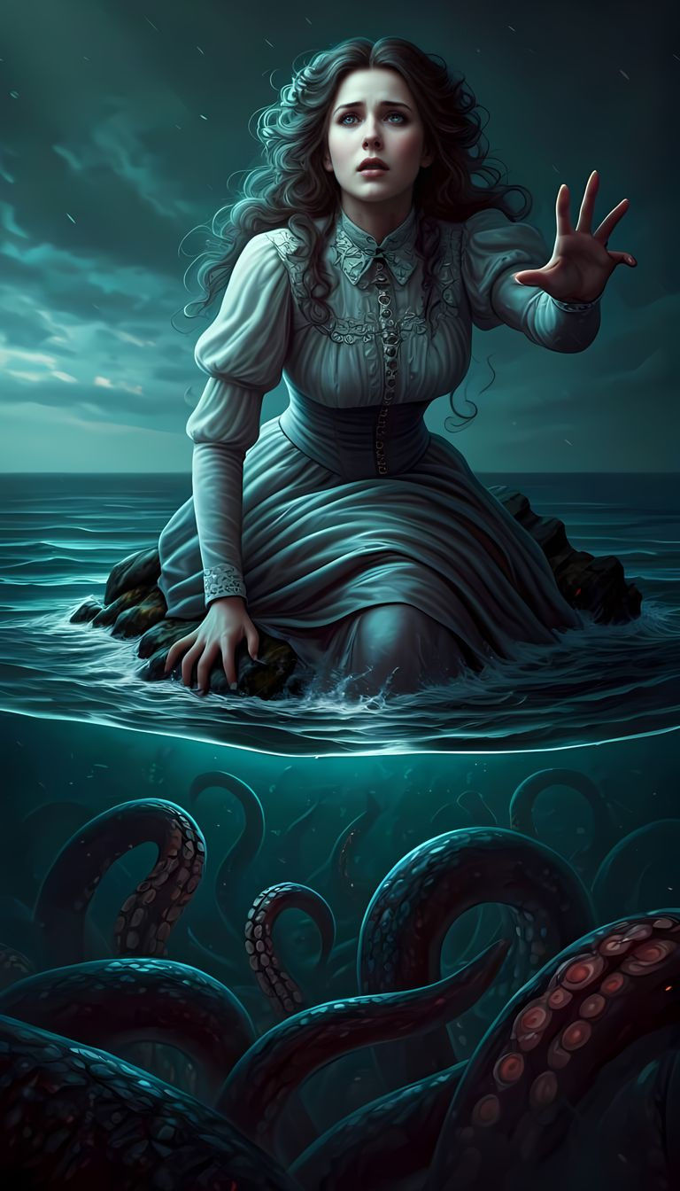 Distressed Victorian Siren of the Deep