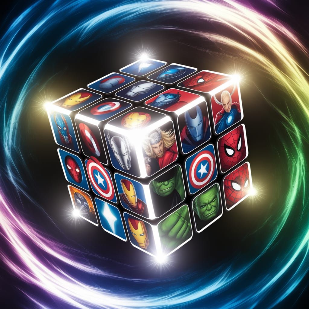 Marvel Characters Unite on a Magical Rubik's Cube