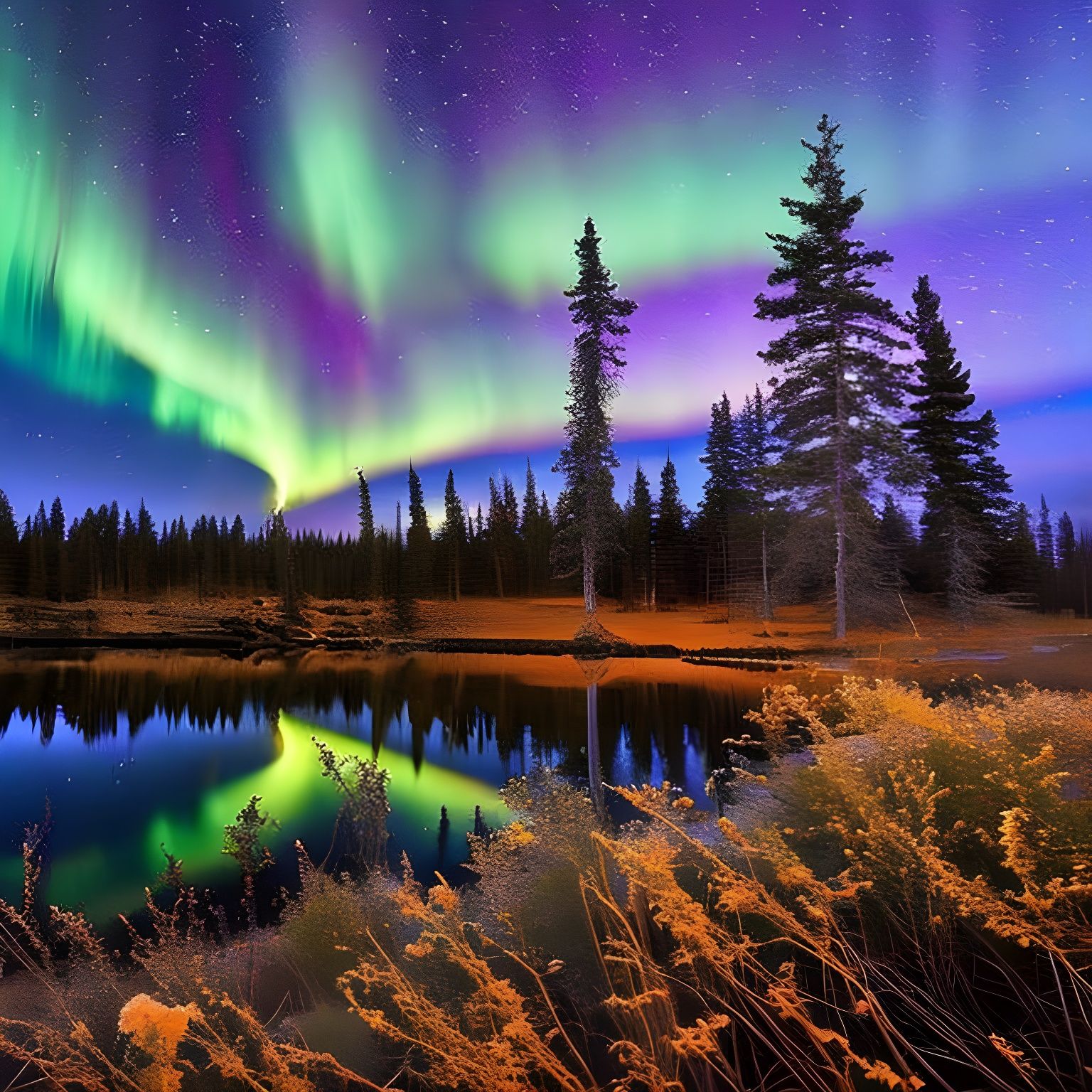 Spectacular Aurora and Fireworks Display in Lapland