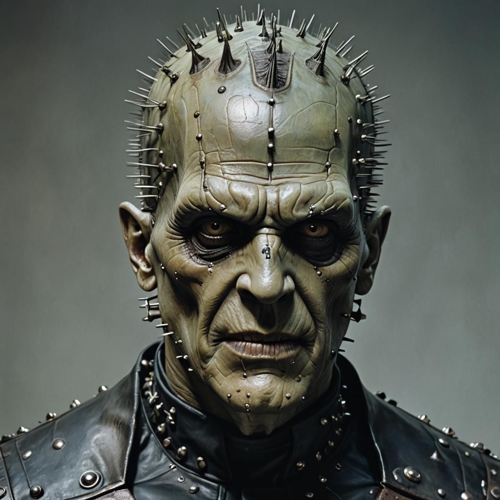 A headshot of a Hyperrealistic Frankenstein's monster as a l...