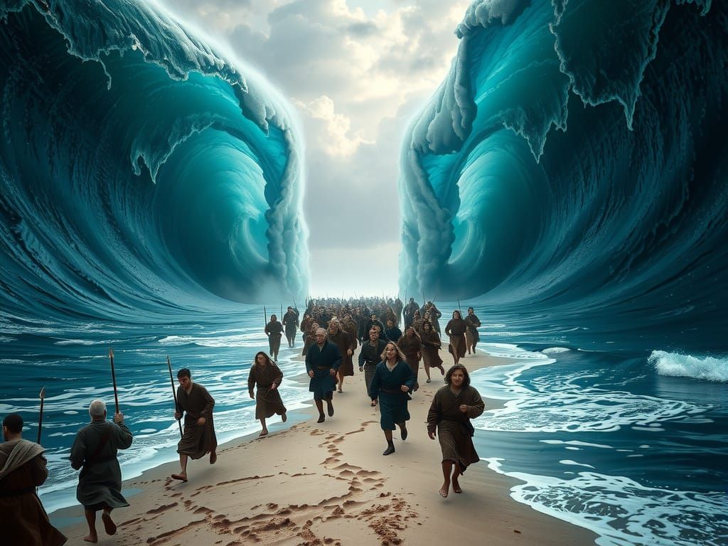 Red Sea Parting: Epic Biblical Scene