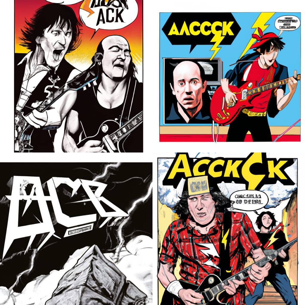 AC/DC in Comic Book Art Style