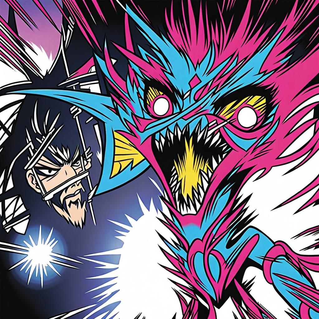 Yu-Gi-Oh Manga Scan Art in Studio Trigger Style