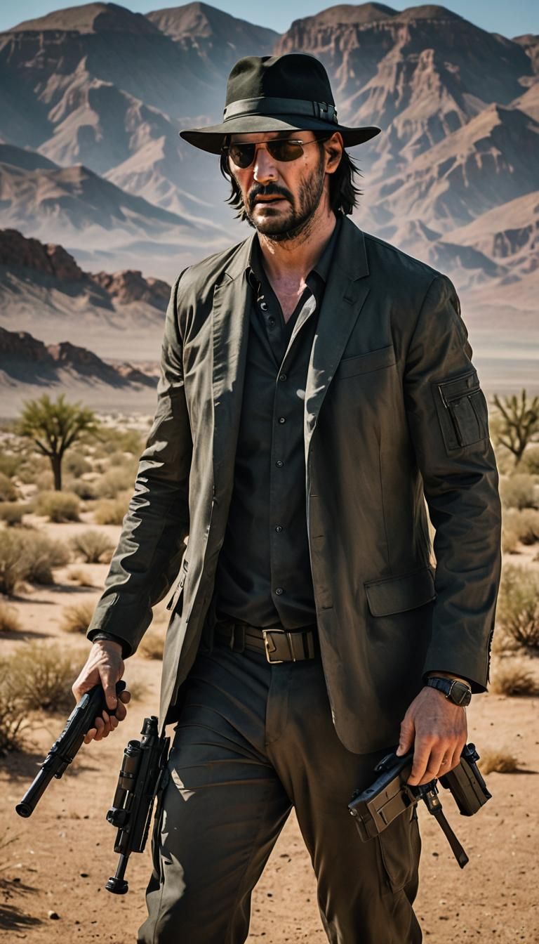 John Wick in Desert Tactical Gear Digital Art