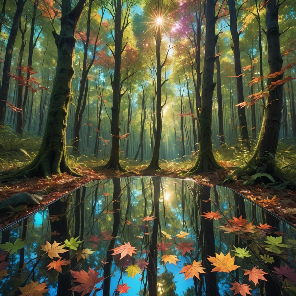 Reflective Forest: Mirror Trees in Digital Art