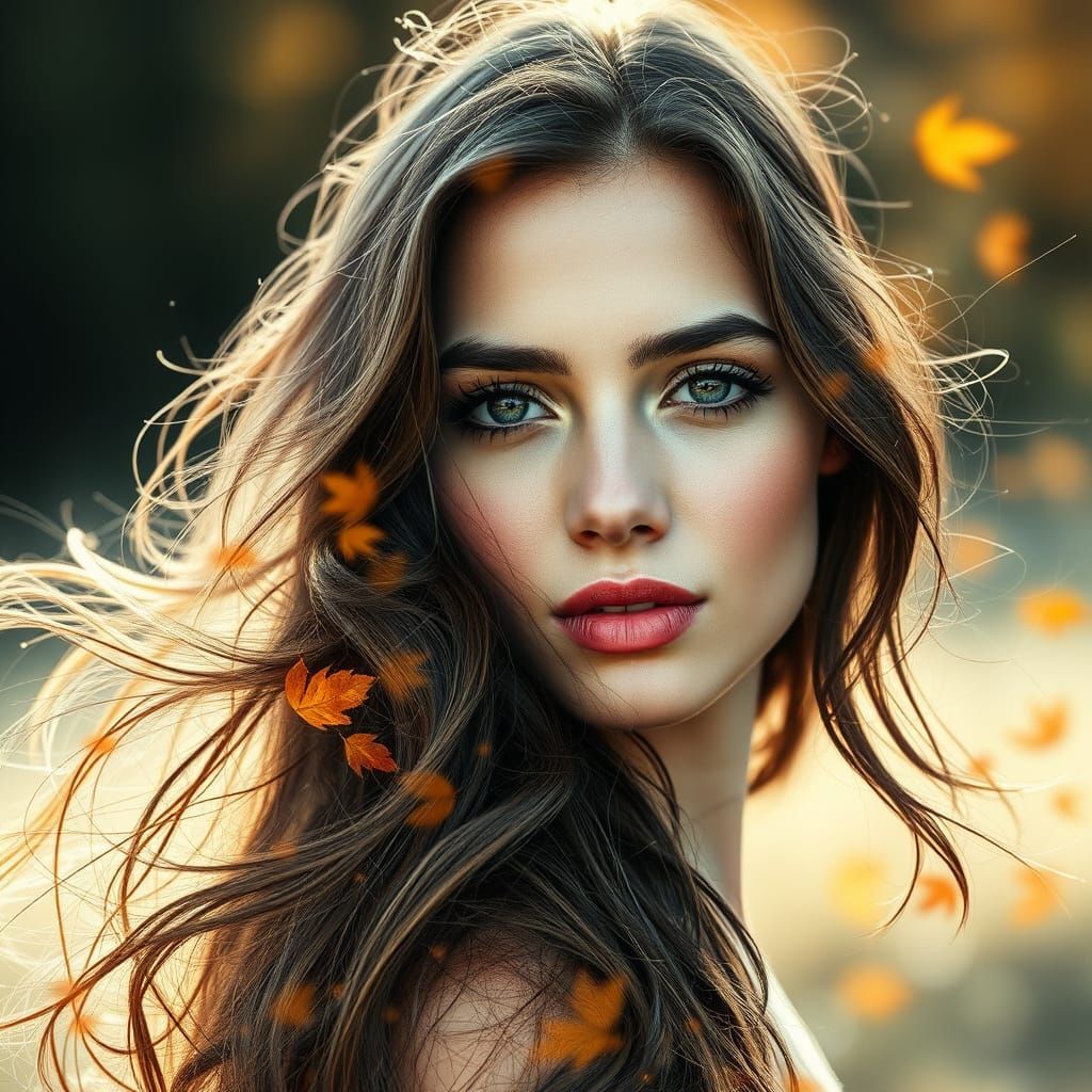 Surreal European Beauty Dissolves into Ethereal Landscape