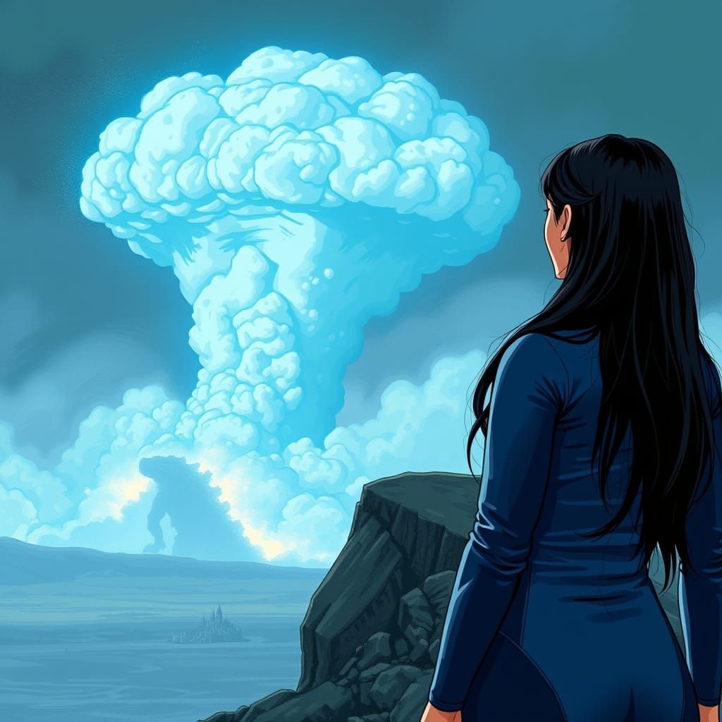 Vault Dweller Observes Godzilla's Nuclear Blast in Distant B...