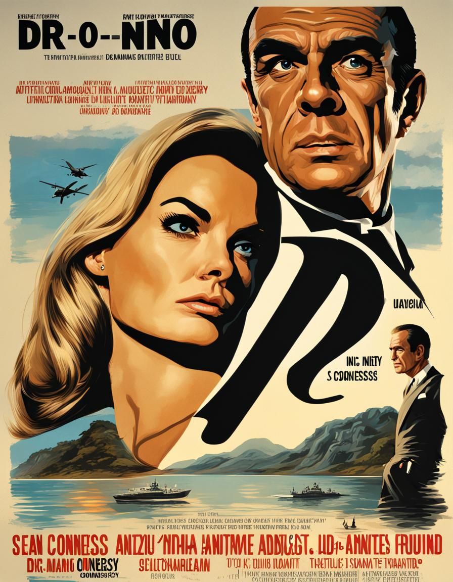 Dr. No Film Poster in Digital Matte Painting Style