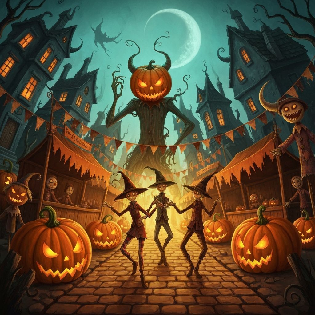 Harvest Festival Village Square With Sinister Pumpkin King