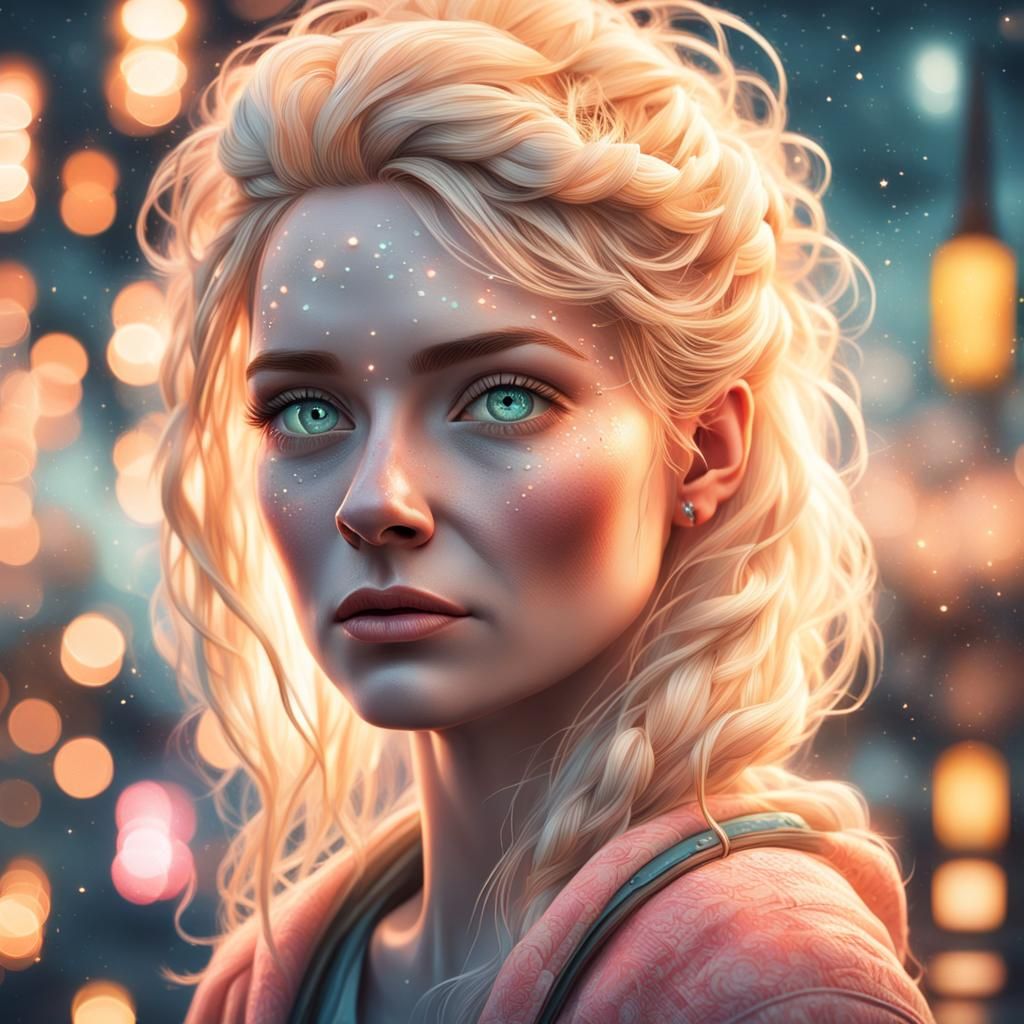 Dreamlike Portrait of Lithe Blonde Woman