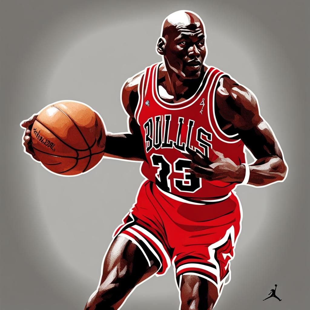 Minimalist Portrait of Michael Jordan