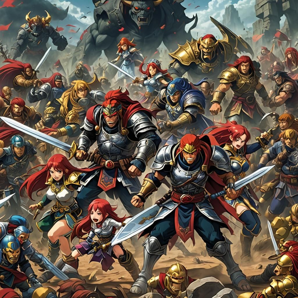 Epic Anime Battle Between Gods and Warriors