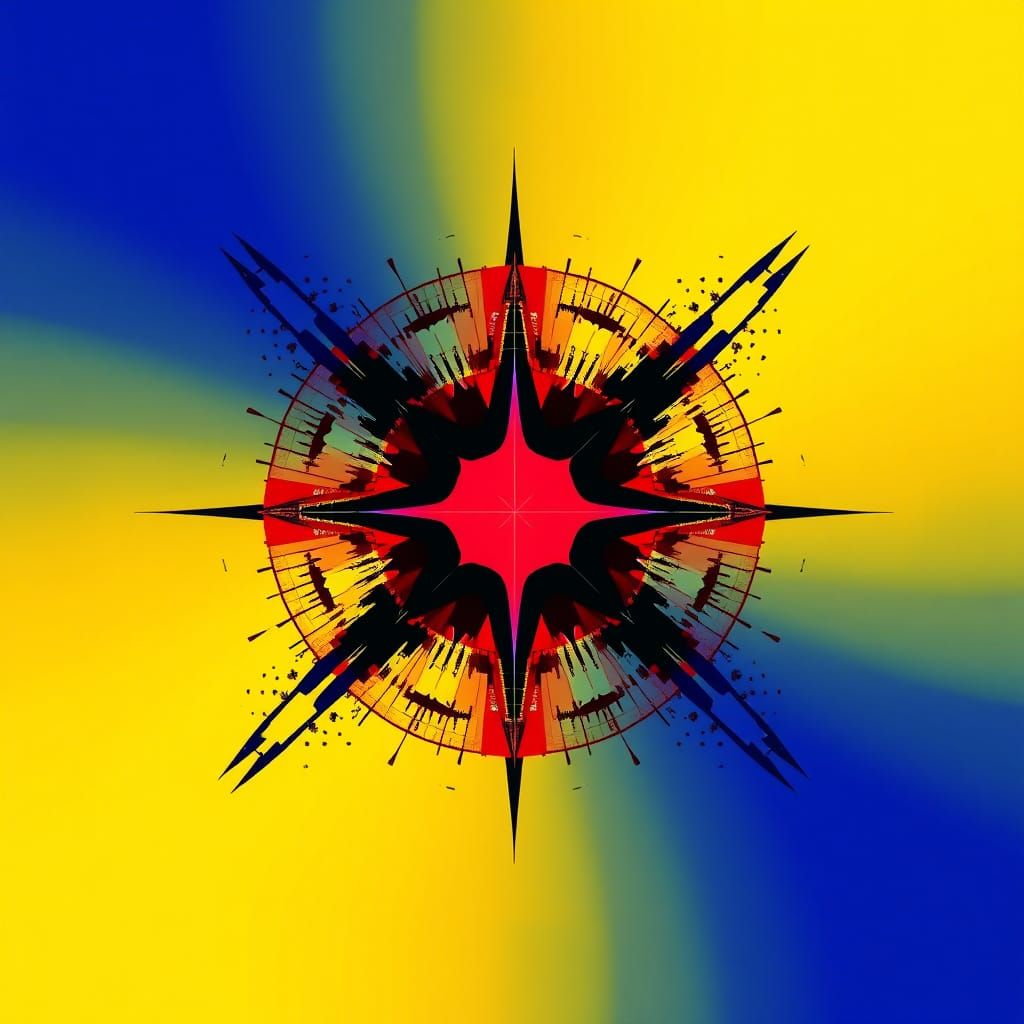 Geometric Bauhaus Design in Pop Art Style