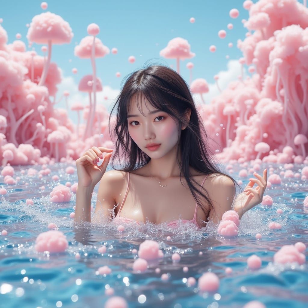 Asian Goddesses in Whimsical Water Wonderland
