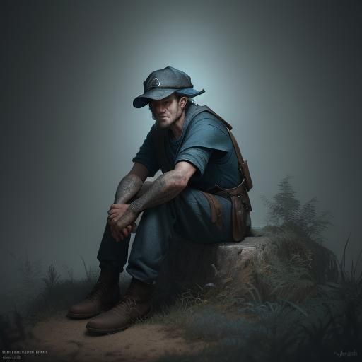 Sad Jewish Boy in Earth Tones: Fantasy Art