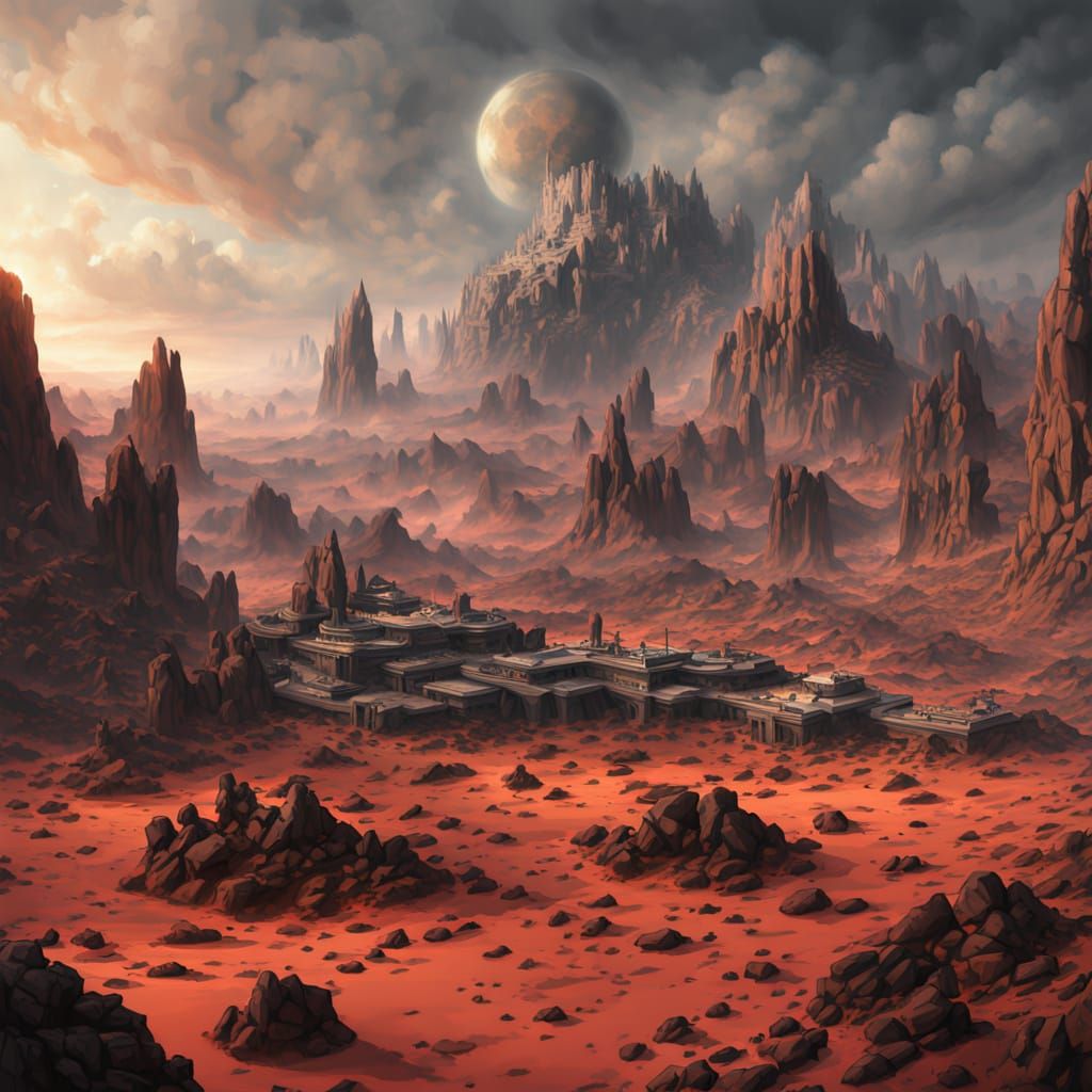 Epic Martian Rock Concert Digital Matte Painting