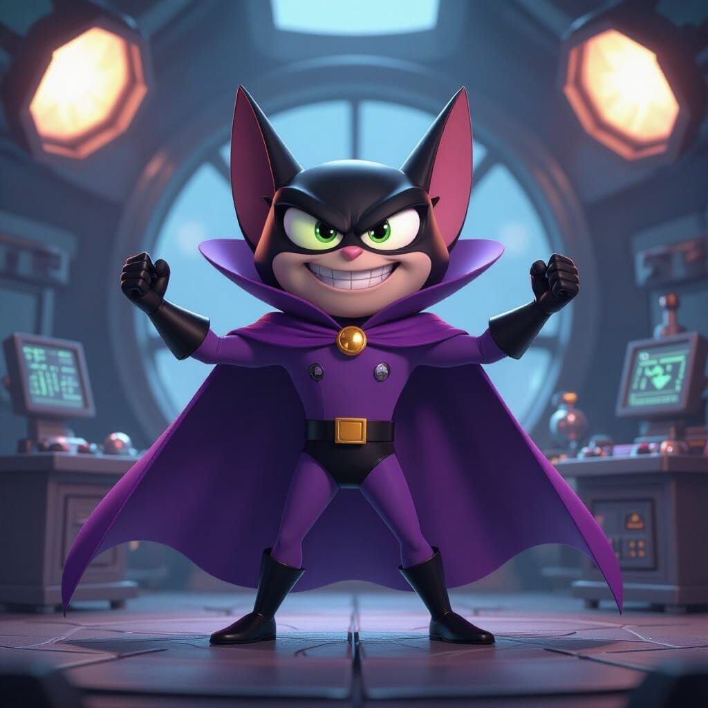 Mojo Jojo Triumphs in Futuristic Lab, Cinematic Lighting