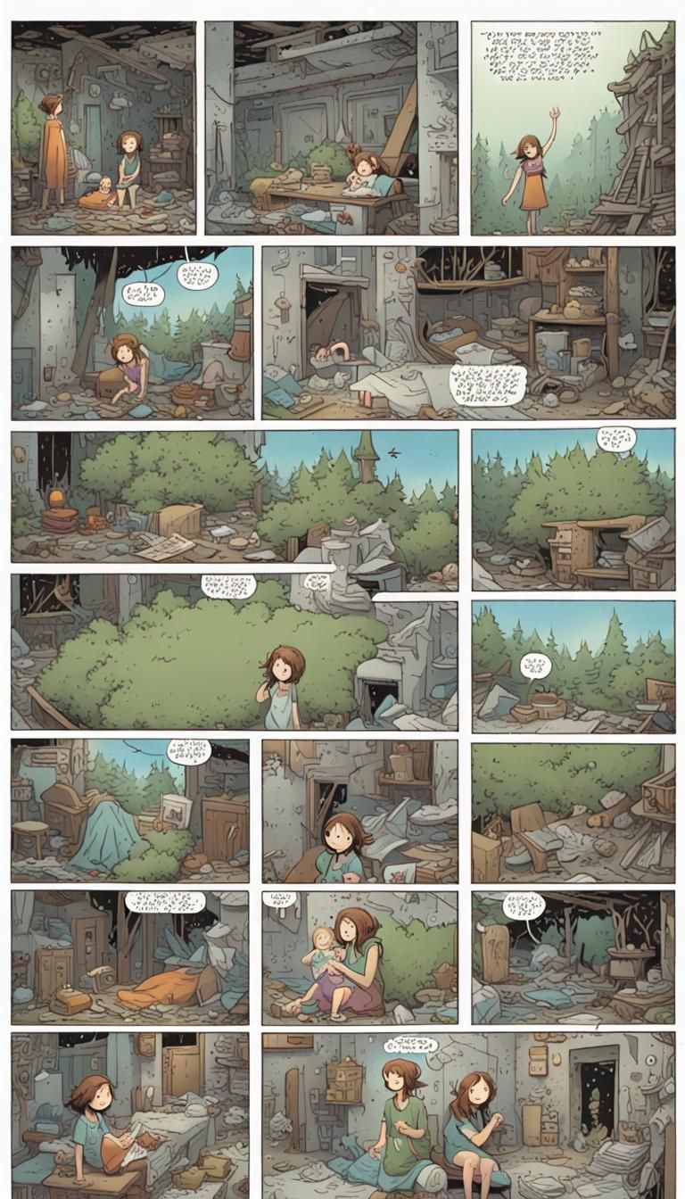 Comic Art: Ruins and Magical Forest Story