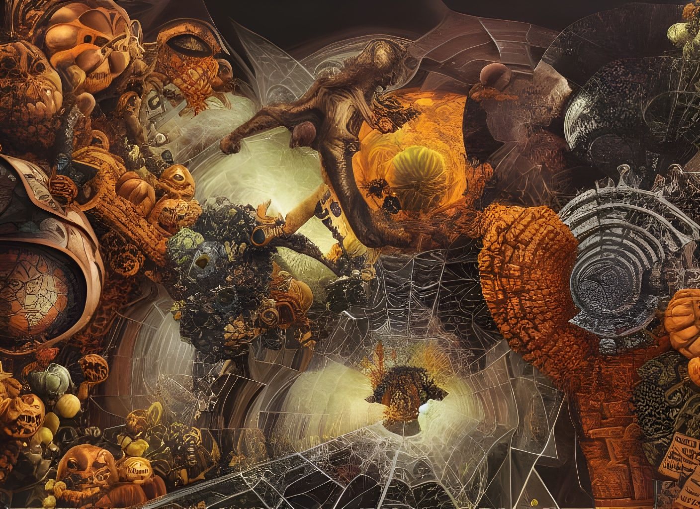 Hyperdimensional Halloween Horror in Detailed Fractal Style