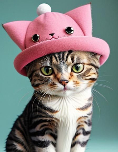 Cute Cat in Ridiculous Hat