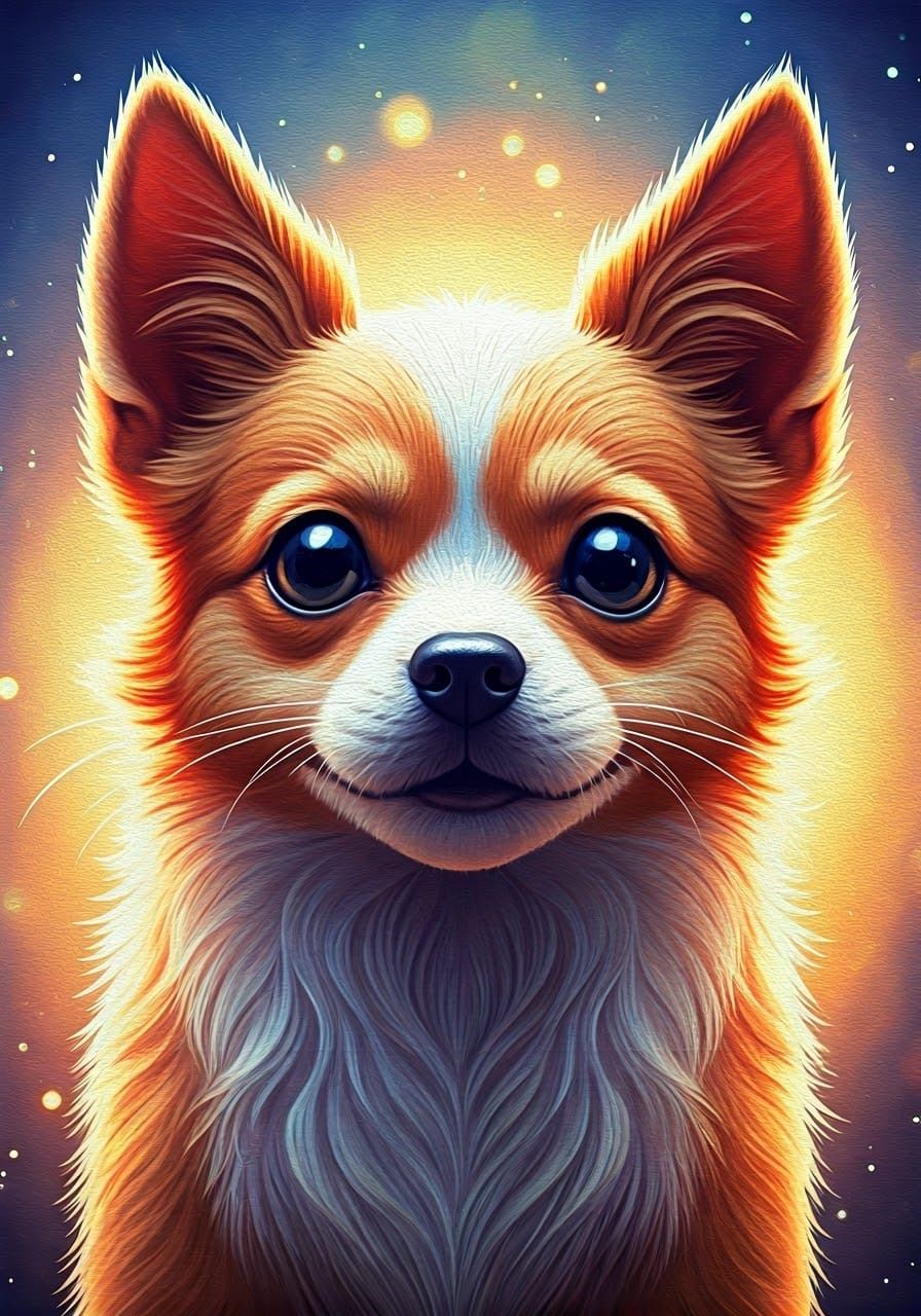 Surreal Pet Portrait in Whimsical Fantasy Manga Style