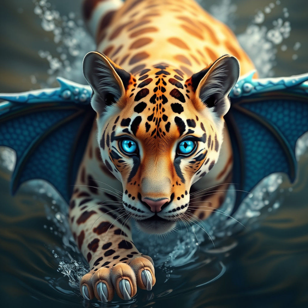Dragon Leopard Diving: A Miyazaki-Inspired Fantasy