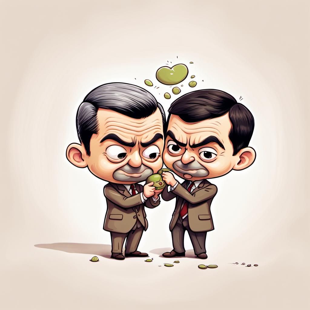 Chibi Mr. Bean Whimsical Illustrations