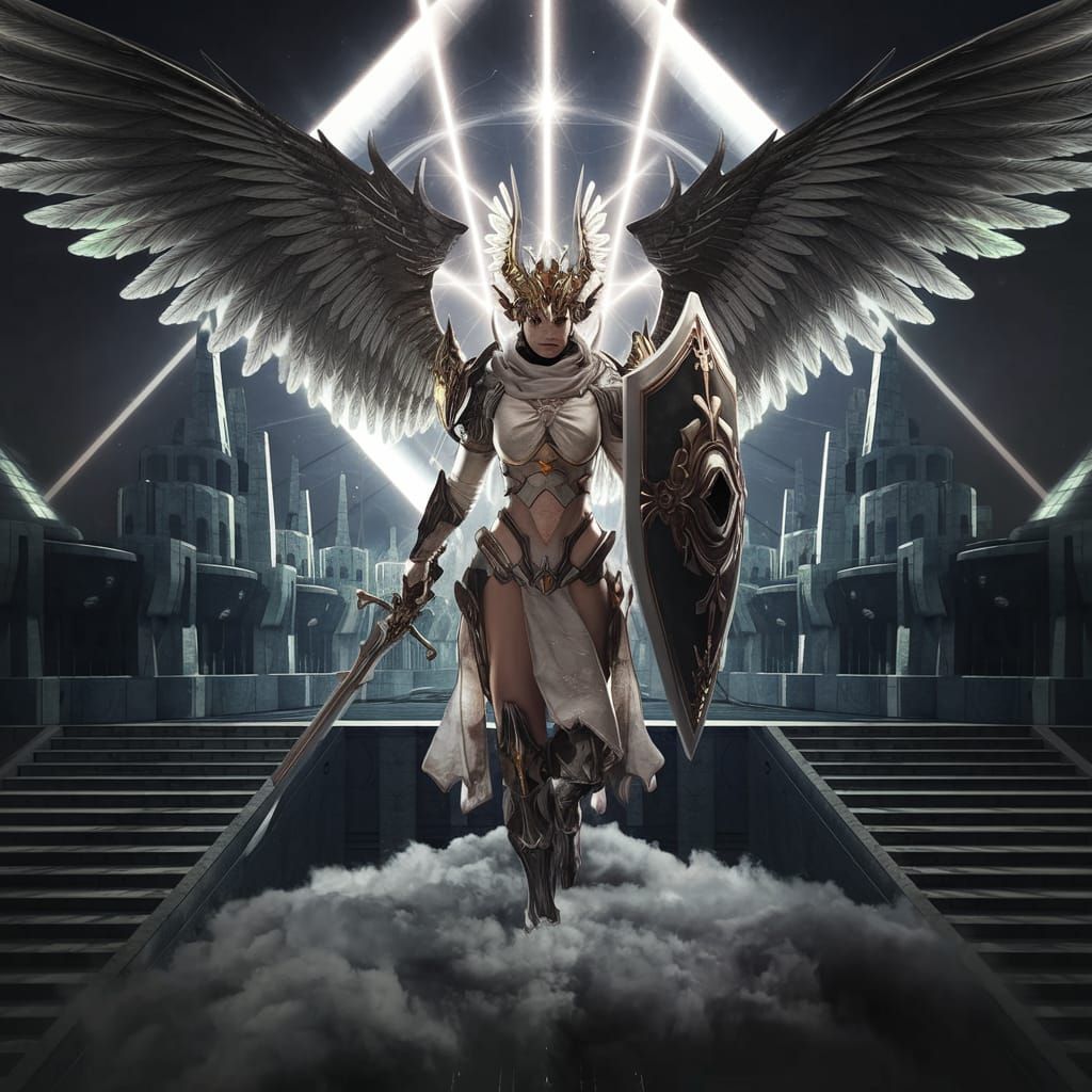 Seraphim Warrior in Dark Fantasy Setting