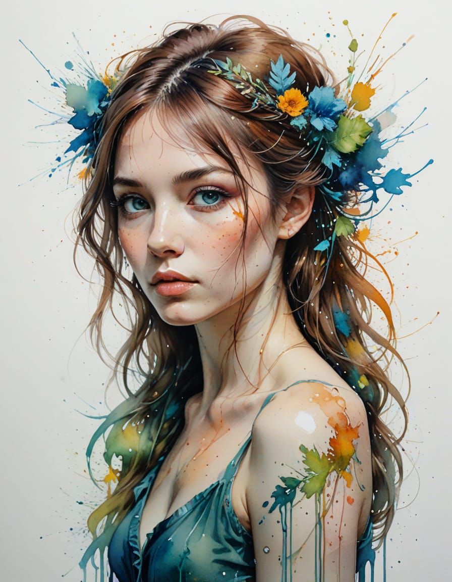 Harmonious Watercolors with Delicate Linear Definition