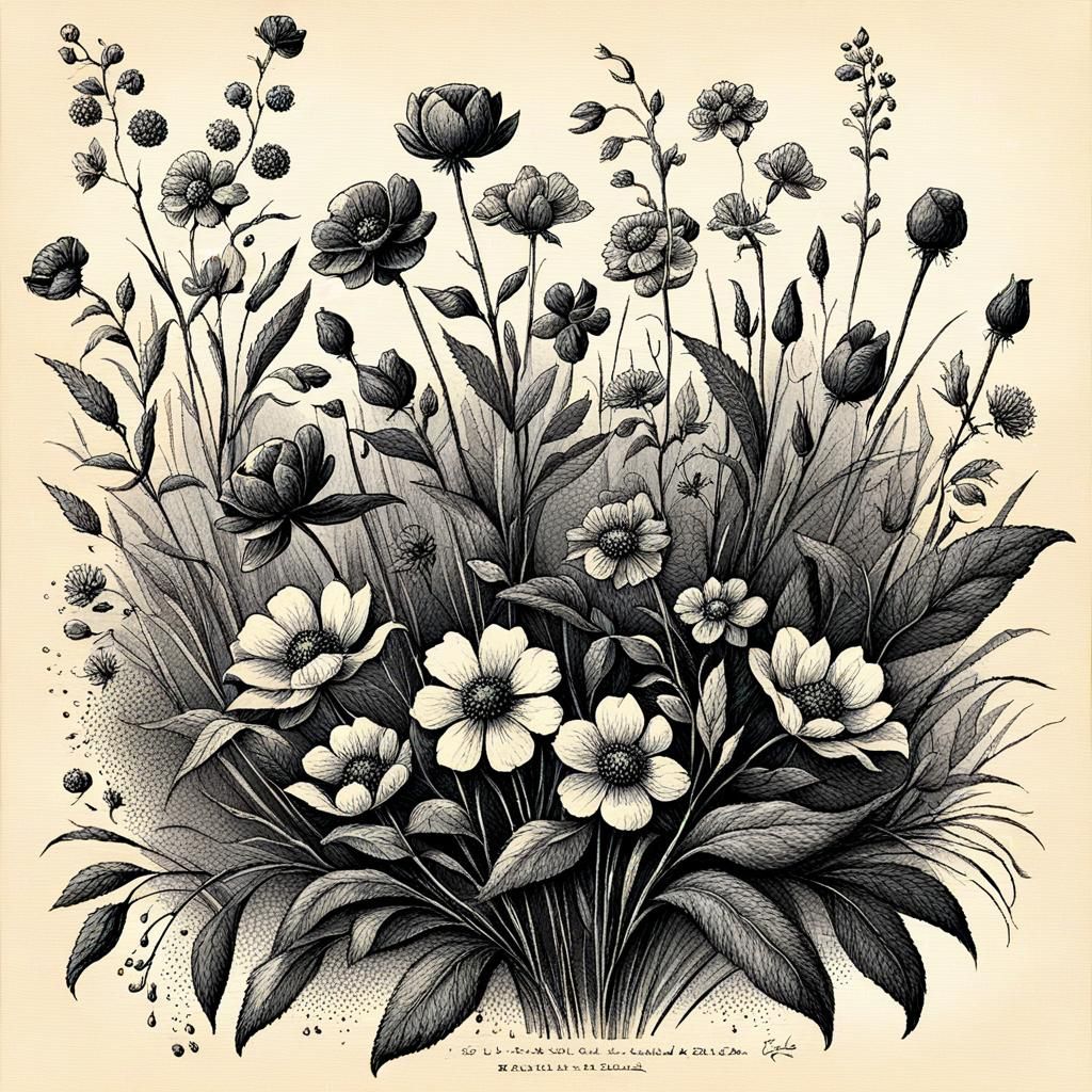 Botanical Ink Drawing - 18