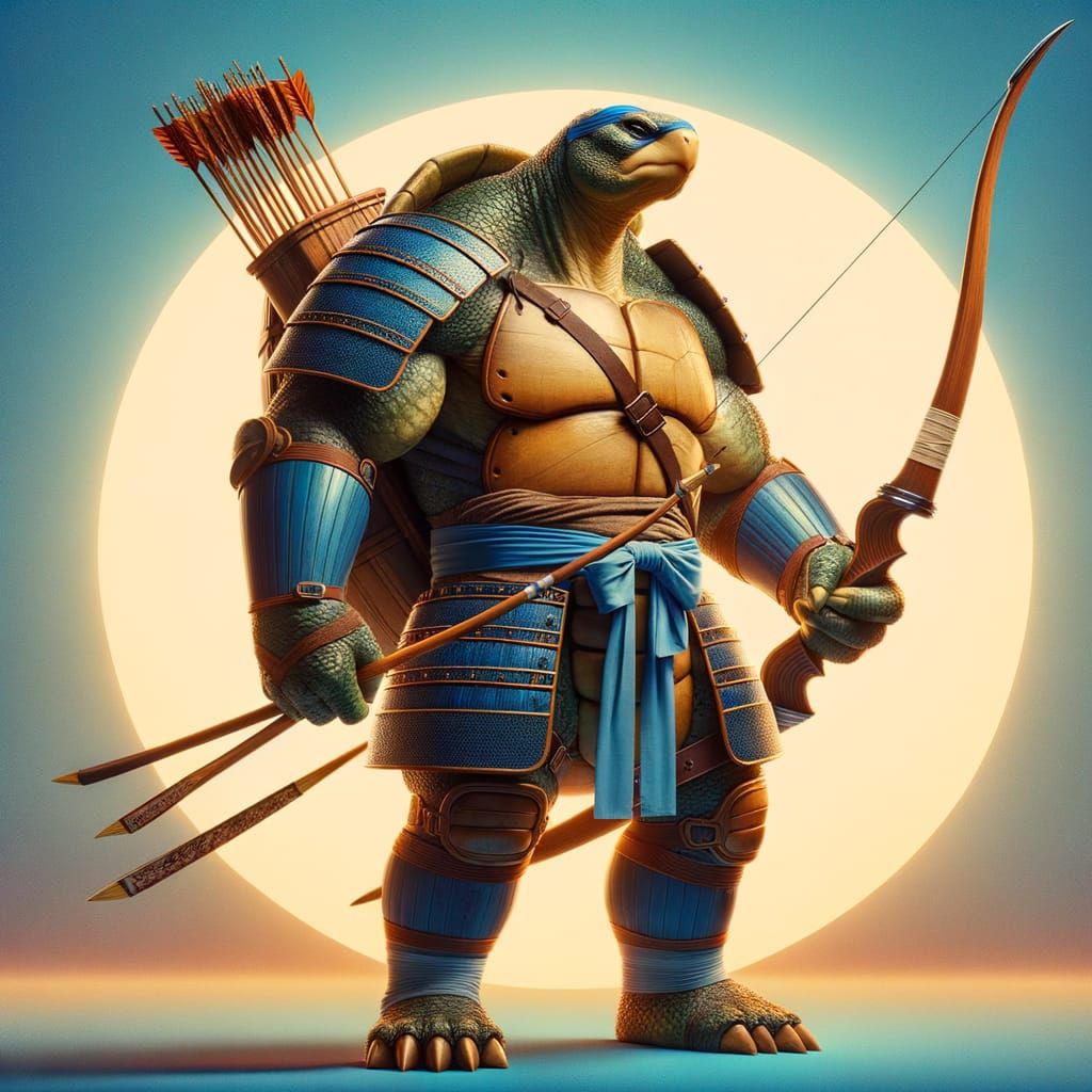 Armored Tortoise Samurai Warrior in Digital Art Style
