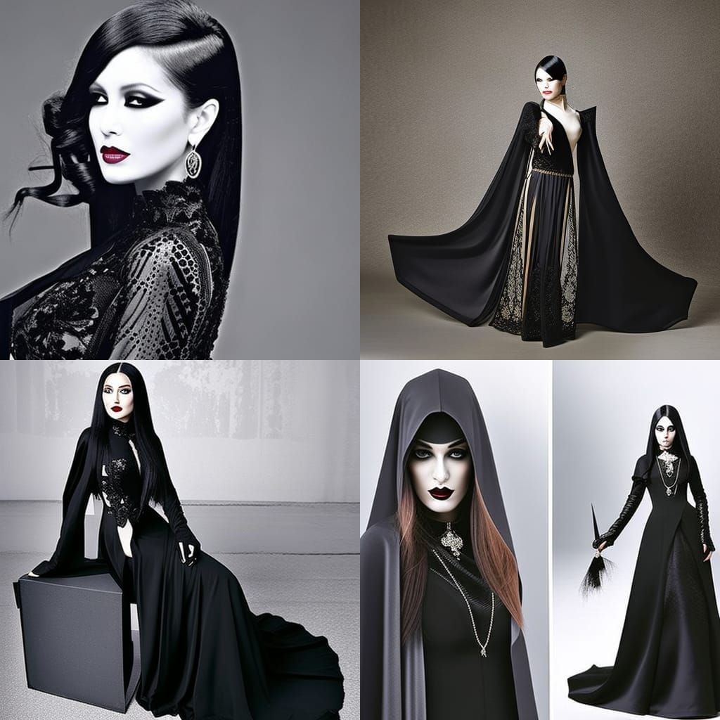 Gothic Woman Portrait in Dark Style