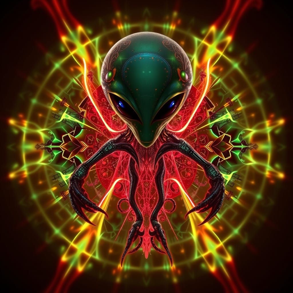 Surreal Alien Encounter in a Fractal Universe